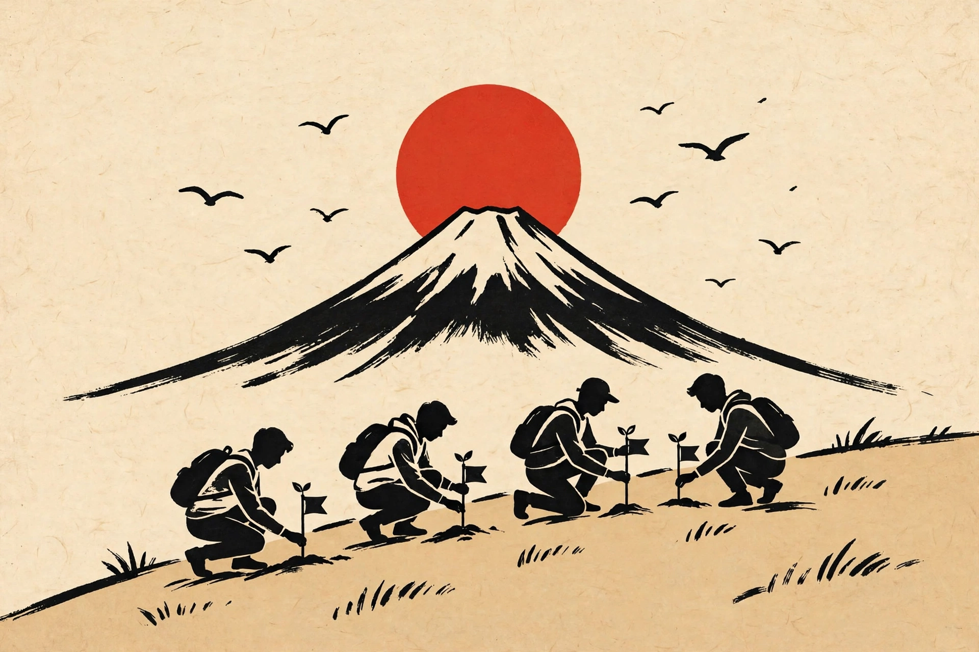 富士山と日の出